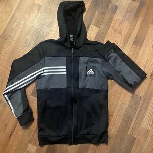 Adidas Axis Tech Full-Zip Hoodie - Black & Grey Colorblock size small
